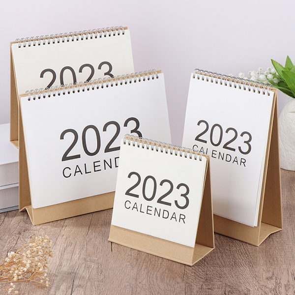 2023 Skrivbordskalender Liten akademisk kalender Mini dagligt schema White 15.3*7.5*24.5CM ff56 