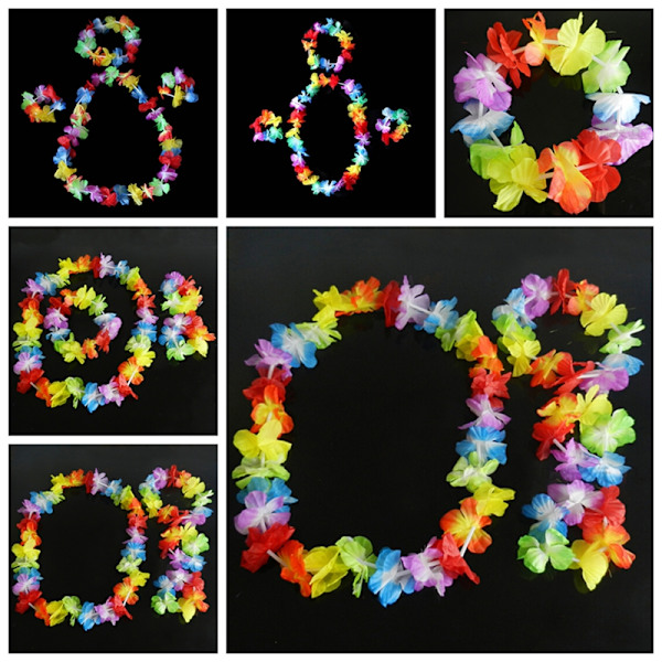 4 kpl / set Hawaiian Tropical Hula Luau Grass Dance Head Neck Wri Multicolor one size