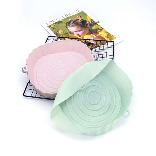 Silikone Air Fryer Liner Pad Firkantet genanvendelig Air Fryer Pot Bakke Green 17cm