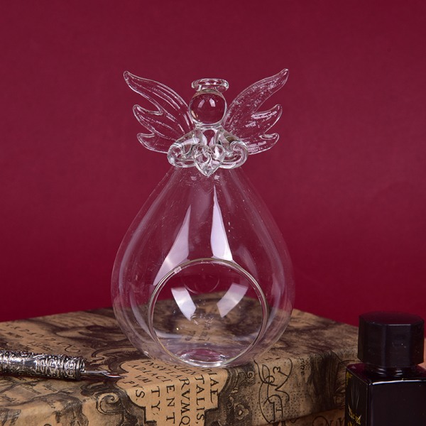 Angel Glass Telys lysestake Hjem Party Decor Candlestic Transparent 1pc