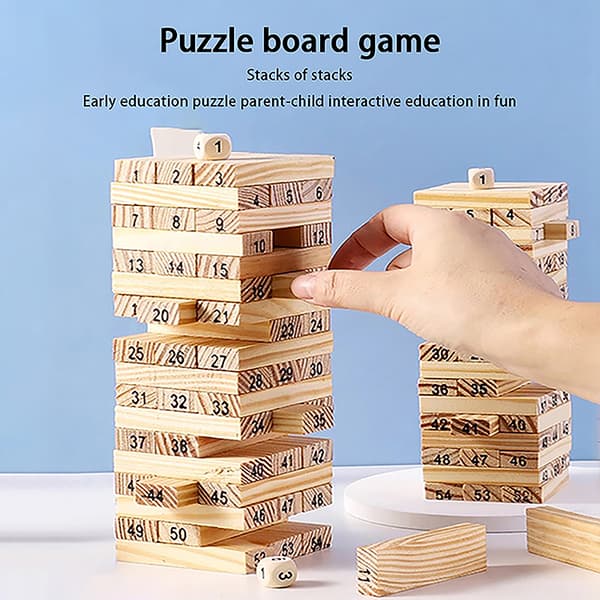 Tower Building Block Puzzle Brettspill Leker for barn green one size