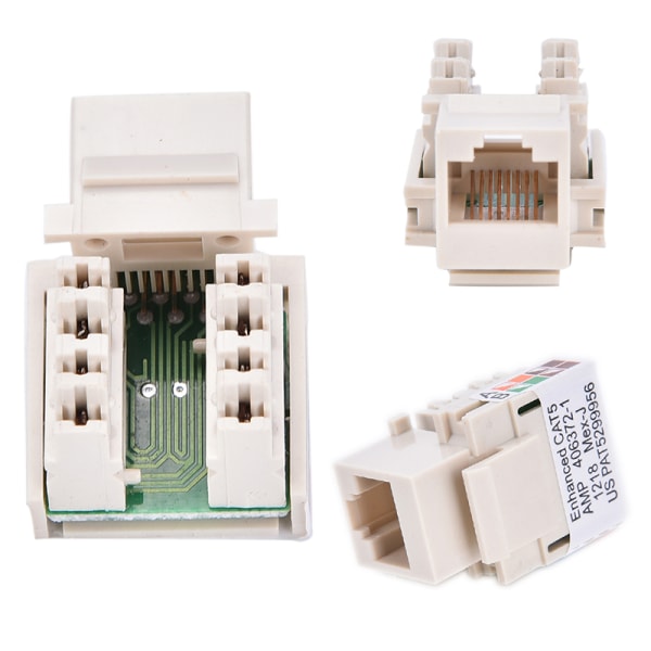 Cat5 RJ45 Punch Down Keystone Jack CAT5 Network Ethernet RJ45 W White One Size