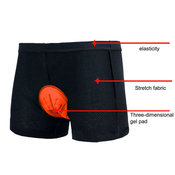 3D vadderade underkläder för män, cykelshorts, cykelväg Mountain B Orange XXL