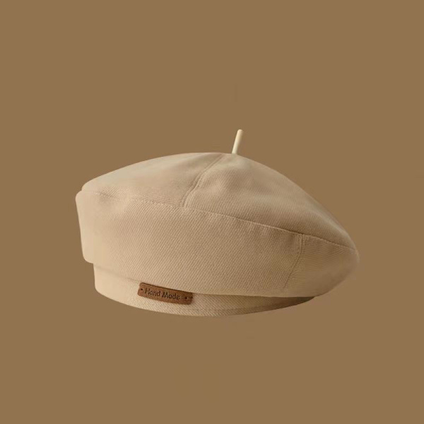 Bomull Kvinnor Basker Vinter Mössor Höst Vinter Street Octagonal Beige onesize