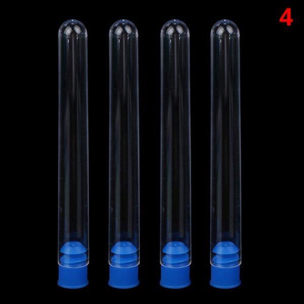 10 kpl Muovisia koeputkia, joissa korkit ja putkitelineen pidike sta 10PCS 12x100mm(Test tube)