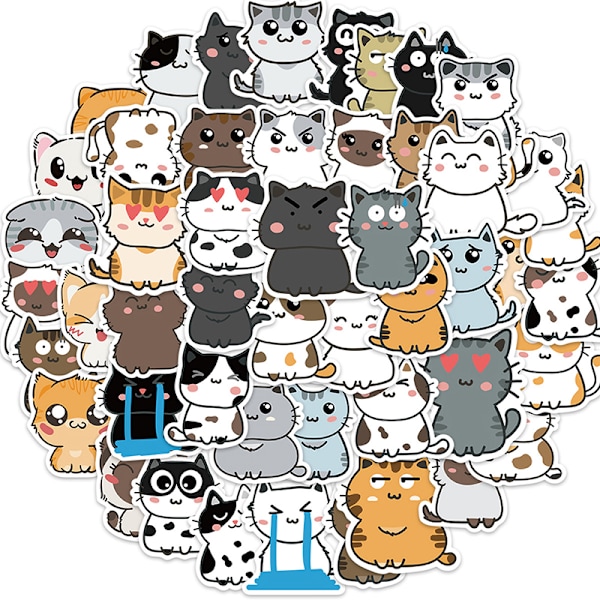 50 kpl Mixed e Cat Animal Graffiti Tarra auton kitara Matkalaukku L Multicolor one size