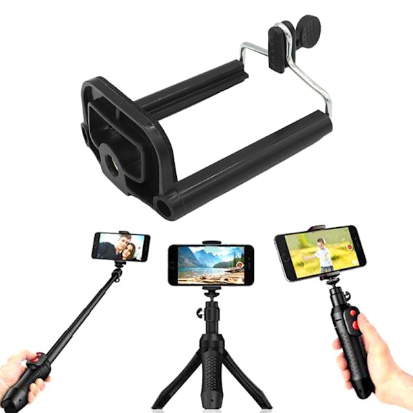 Mobiltelefonholder Tripod Universal Telefonklemme Beslag Holder Black