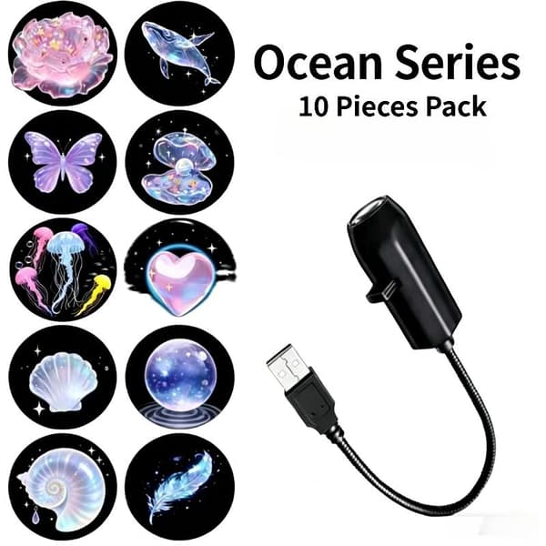 USB Magic Ocean Series Projektorlampe Justerbar Manetrumpe A2
