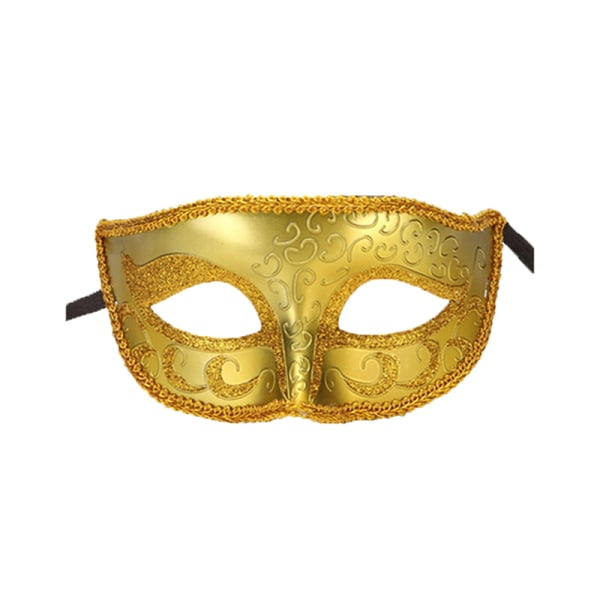 Maskerade masker til par venetiansk kvinde blonder mænd PP Cosplay Gold ONESIZE