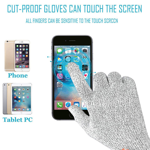 HPPE Level 5 Safety Anti Gloves Høystyrke Anti-Glass ting Gray 1pair