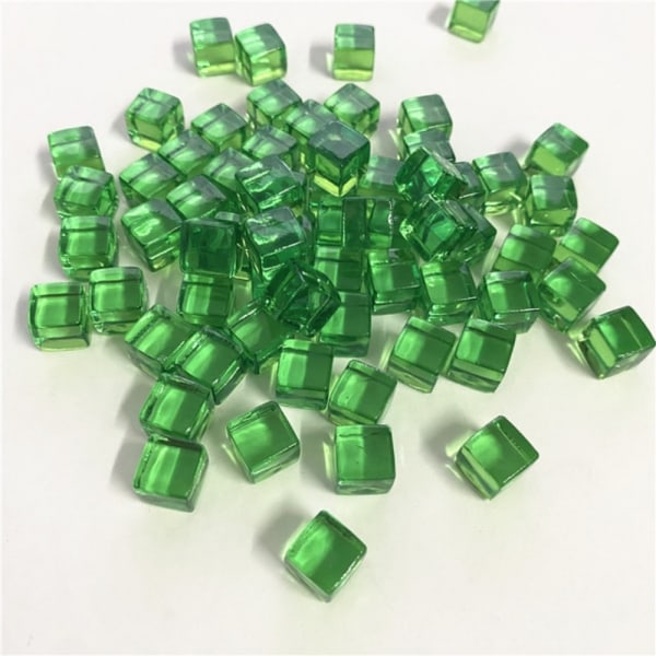 50 stk/sæt 8 mm klar terning Farverig krystal firkantet hjørne Transpa Green 50pcs