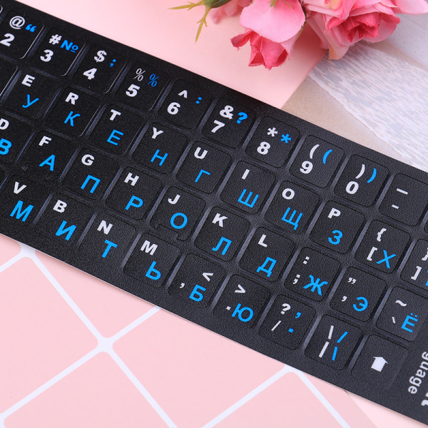 Ryska standard tangentbordslayout klistermärke bokstäver på ersättning White A1