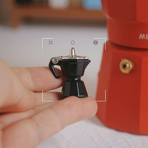 Miniature Scene Toy Simulation Mini Coffee Pot Dollhouse Coffee Red ONESIZE