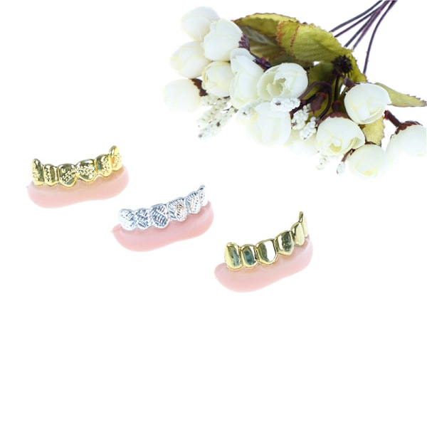 1 st Bling Grillz   Bulk Halloween Födelsedagsfest Guld Silver onesize