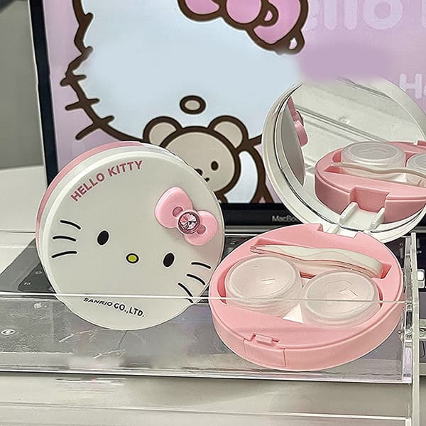 Hello Kitty Kontaktlinsfodral Skönhet Pupill Förvaringslåda Lins C A3