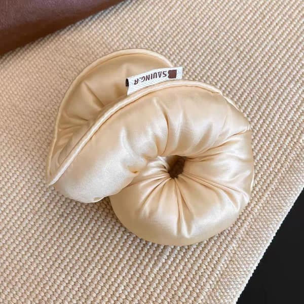 Sponge Sleep Elastisk Hårstrikk Hår Scrunchies For Kvinner Beige