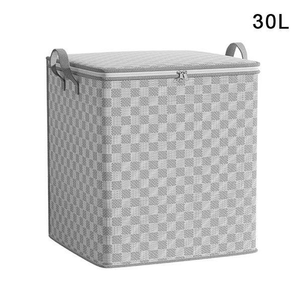 Ikke-vævet Quilt Opbevaringspose med Låg Lynlås Foldbar Tøj Q A1