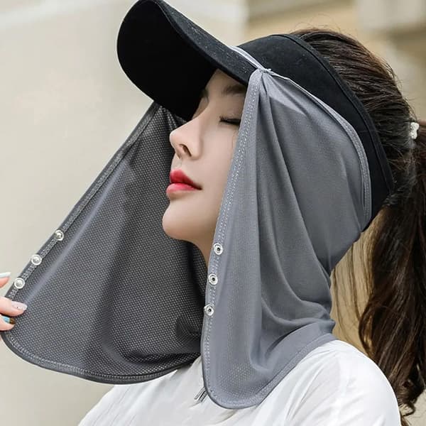 UV-skyddande kepsmask silkeshalsduk utomhus nackslöja mask E