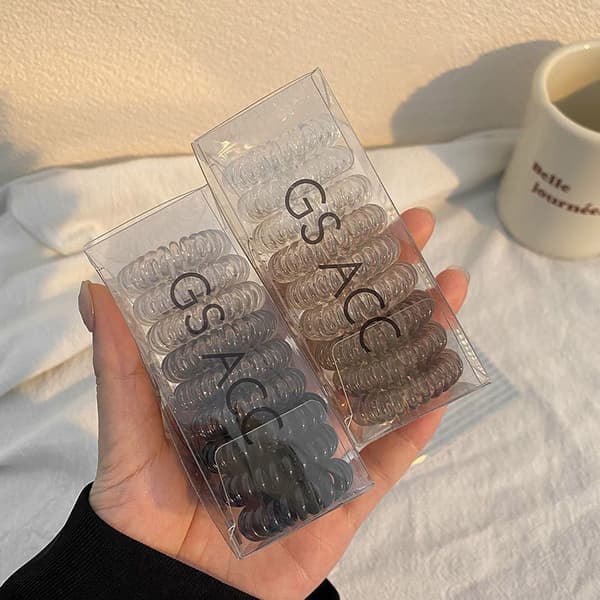 9st/set Hårband Elastiskt Plasthårband Gummi Telefon C B