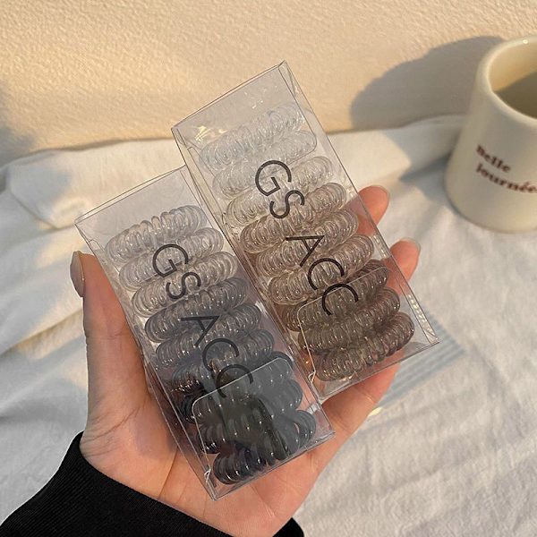 9st/set Hårband Elastiskt Plasthårband Gummi Telefon C E