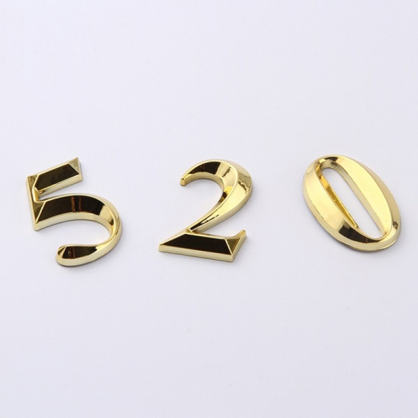 7 cm Moderna husnummer plakett nummer siffror klistermärke Sig Gold 0