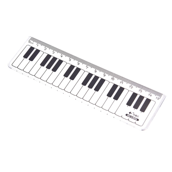 Creative Piano Keyboard Lineal 15cm 6in Musical Terms Black and White onesize