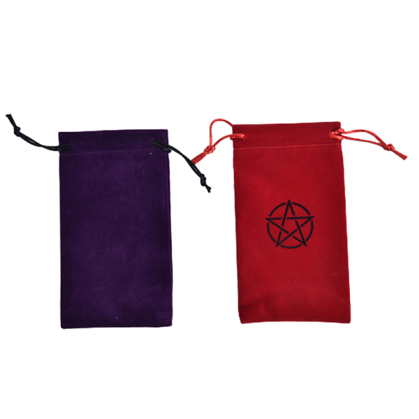 Pentagram Tarot Dug med Taske Velvet Altar Tarot Dug Pe Red one size