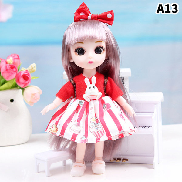 17 cm docka med kläder Skor DIY Movable s Princess Figure Gift Multicolor A13