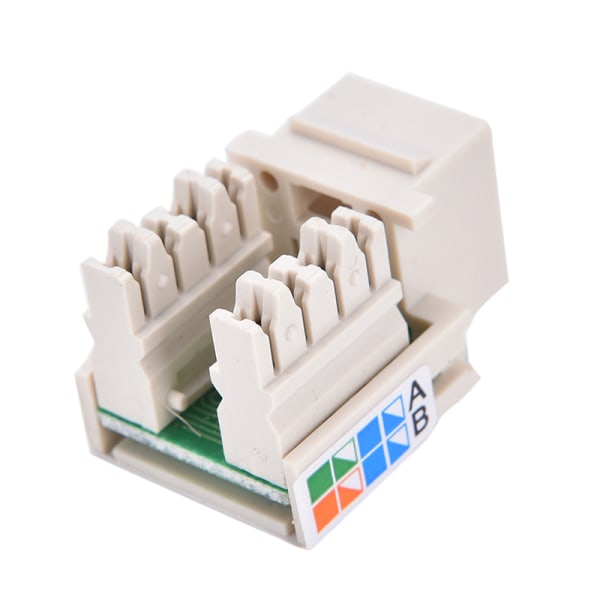 Cat5 RJ45 Punch Down Keystone Jack CAT5 Network Ethernet RJ45 W White One Size