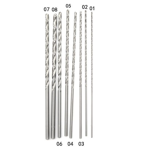 1st 1,5~5mm Diameter Extra lång HSS rakt skaft Auger Twist 0 1.5*160mm