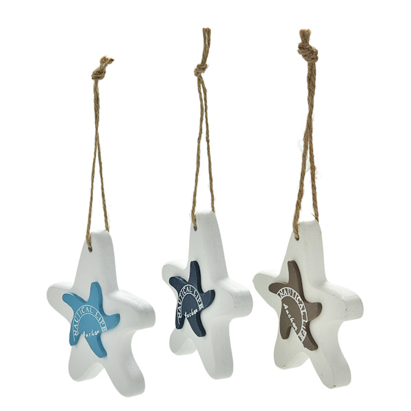 1 Stk Middelhavet Søstjerne Hung Fish Nautical Decor Hang Craf A One Size