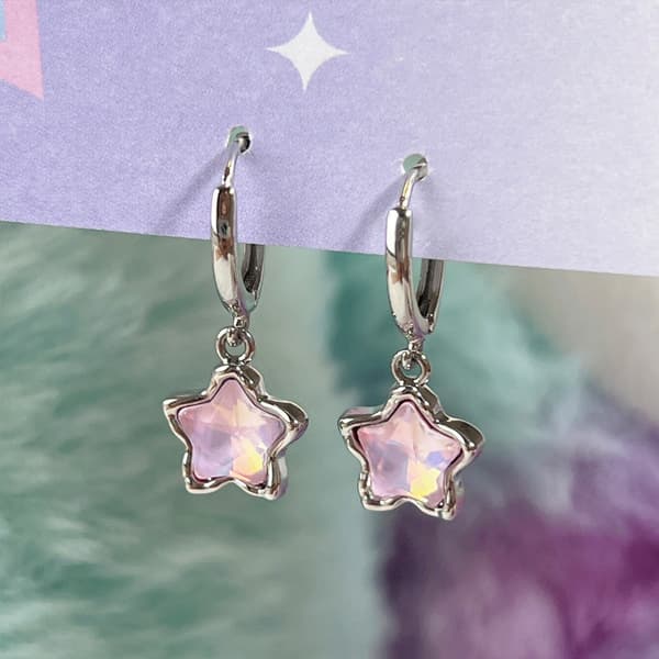 Gotisk e Dream Fairy Moonlight Stone Star Vedhæng Øreringe OneSize