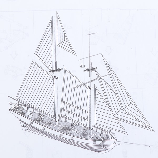 1:100 Halcon treseilbåtmodell DIY Kit Skipsmontering De A one size