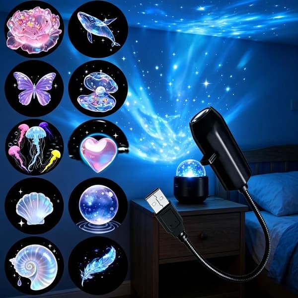 USB Magic Ocean Series Projektorlampe Justerbar Manetrumpe A2