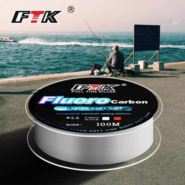 100M fluorihiilipinnoitettu siima 4.136LB-34.32LB Carbon F 2.0# one size