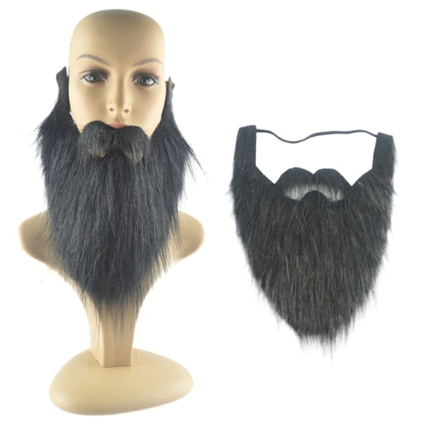 DIY Fancy Dress Skæg Lange Fluff Beards Cosplay Kostume Rekvisitter Black one  size
