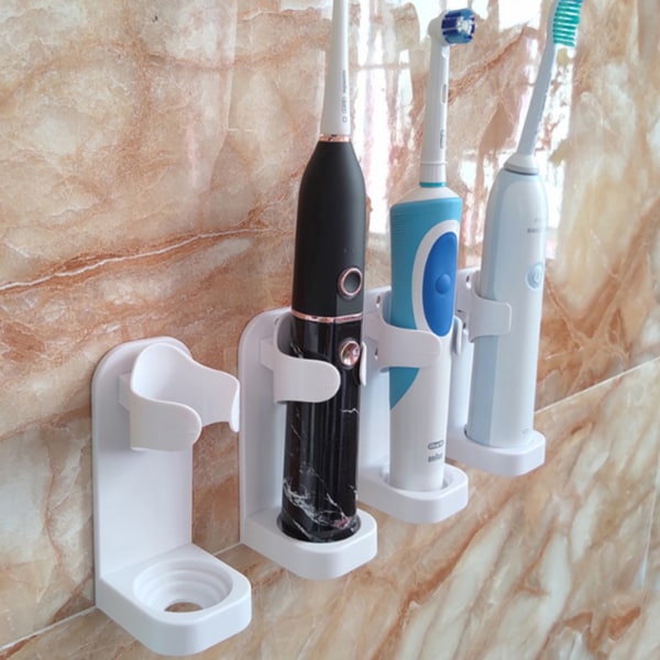 Veggmontert elektrisk tannbørsteholder Elektrisk tannbørste Stan White 4Pcs