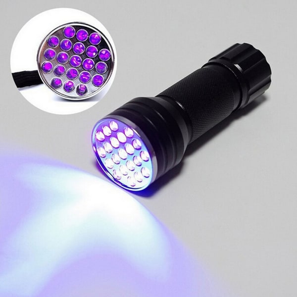 UV Ultra Violet 21 LED lommelygte Mini Blacklight Aluminium Torc Black 21LED