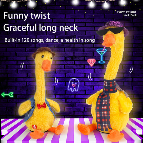 Dancing Duck Elektronisk plysjleker Gjenta Talking Sing Record V 5 one size