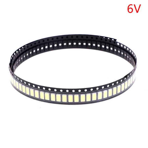 100st 3030 SMD LED-pärlor 1W 3V/6V/9V Kallt vitt ljus för TV L White 6V