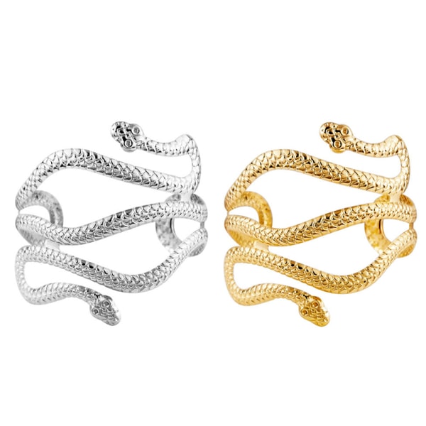 Open Snake Overarm Bangle Armbånd Justerbar Arm Cuff Bangle Gold 1pc