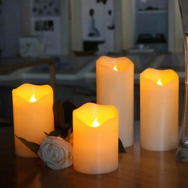 LED ljus Flameless elektroniskt ljus nattlampa bröllop White 12.5cm