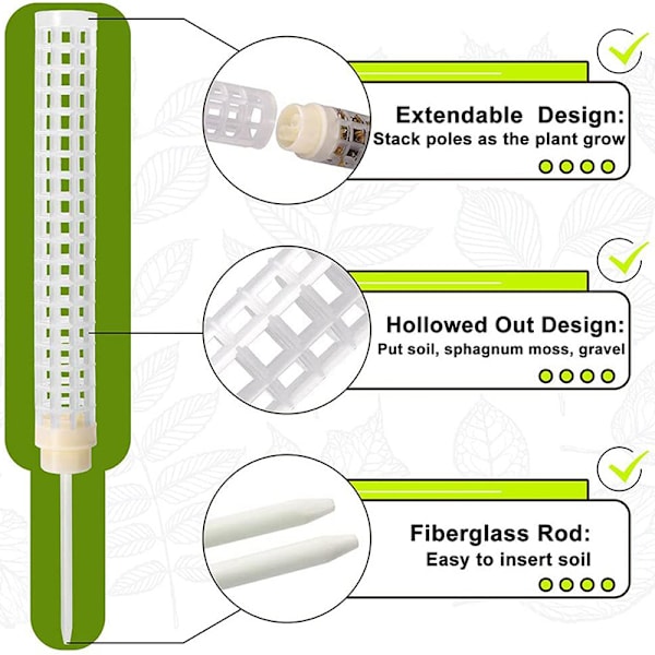 1 Stk Klatrestativ Stablebar Moss Stick Plast Hollowed Mos Green one size