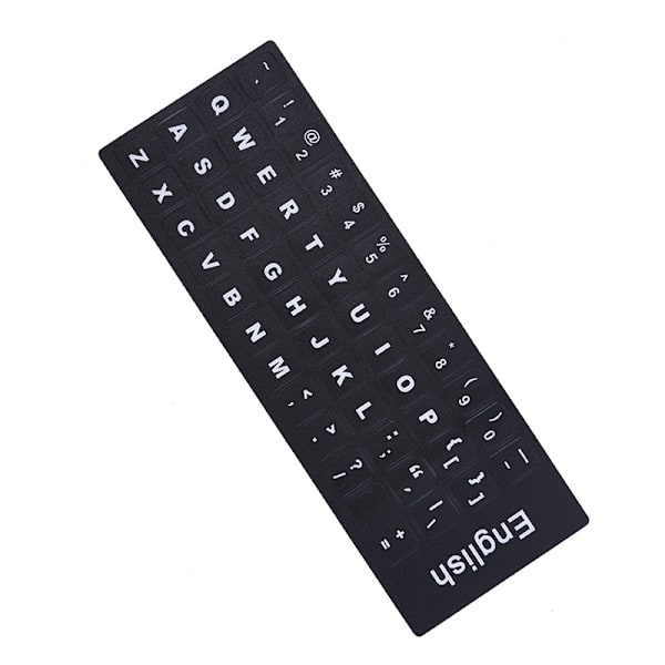 Engelske tastaturerstatningsmærkater hvid på sort Enhver PC Com Black 2pcs