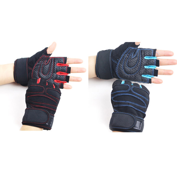 Treningshansker Fitness vektløftingshansker Kroppsbyggingstrening Red M