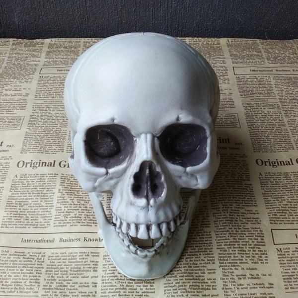 Halloween Keinotekoinen Skull Head Malli Skull Bone Horror Skele White 1 9*10*13.5cm