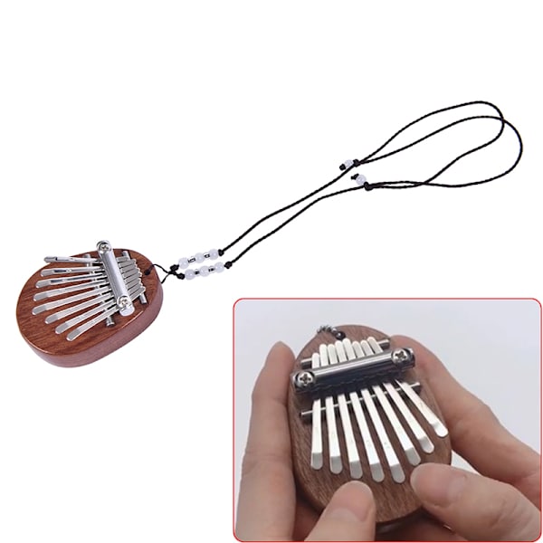 Mini Kalimba 8 tangenter Tommelpiano Flott lyd Finger Keyboard Mus Brown one size