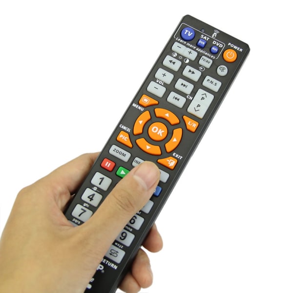 L336 Universal Smart-fjernkontroll med læringsfunksjon for TV Black One Size