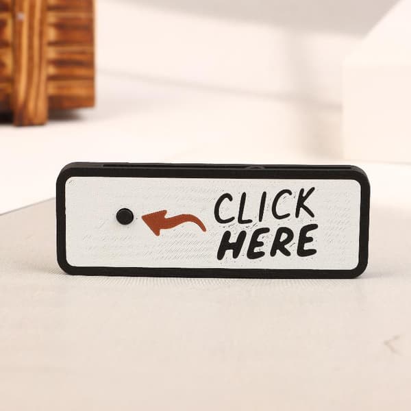 3D Printet The Click Here Overraskelsesknap Sjov Pop-Up Midterfinger one size