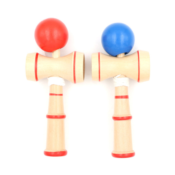 Kid Kendama Ball Tradisjonelt tre Spill Balanse ferdighetsutdanning Red 0